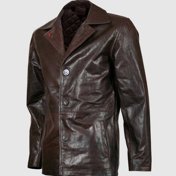 Brauner Lederblazer für den Großhandel von The Royale Leather