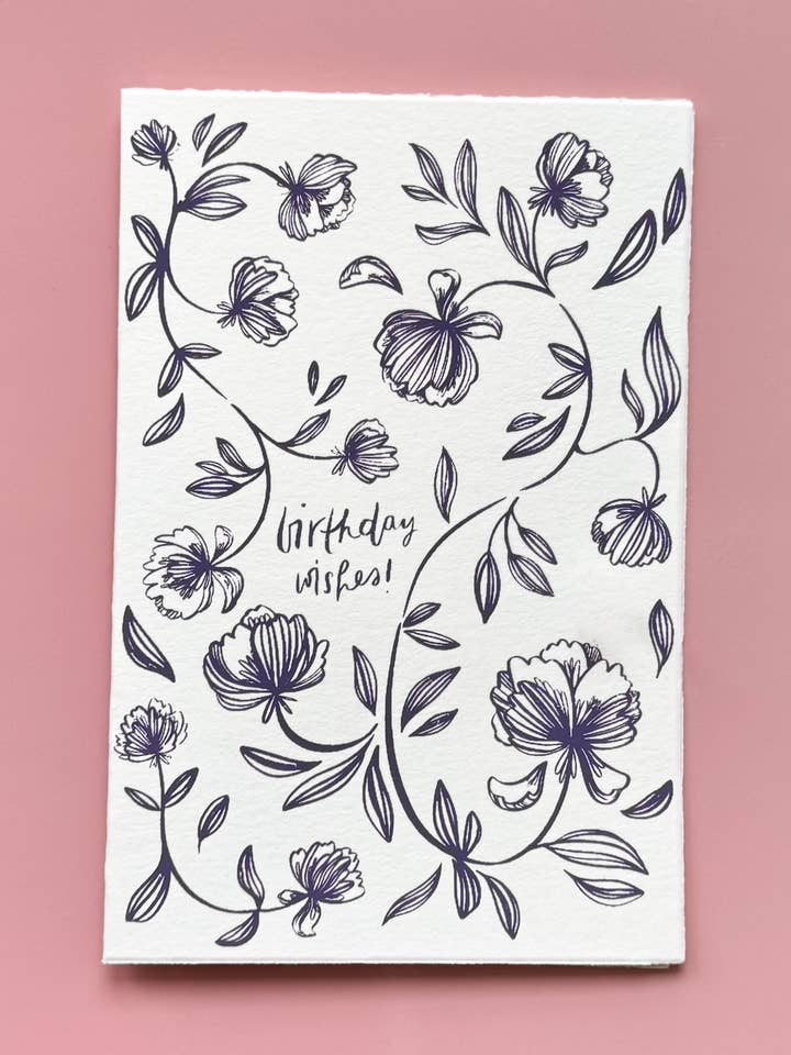 Deseos de cumpleaños - Tarjeta plegable - Serigrafía para venta al por mayor de Avis et Tigris