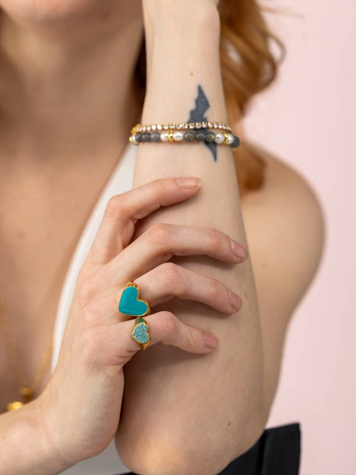 Enamel Heart Ring for wholesale by Standout Boutique