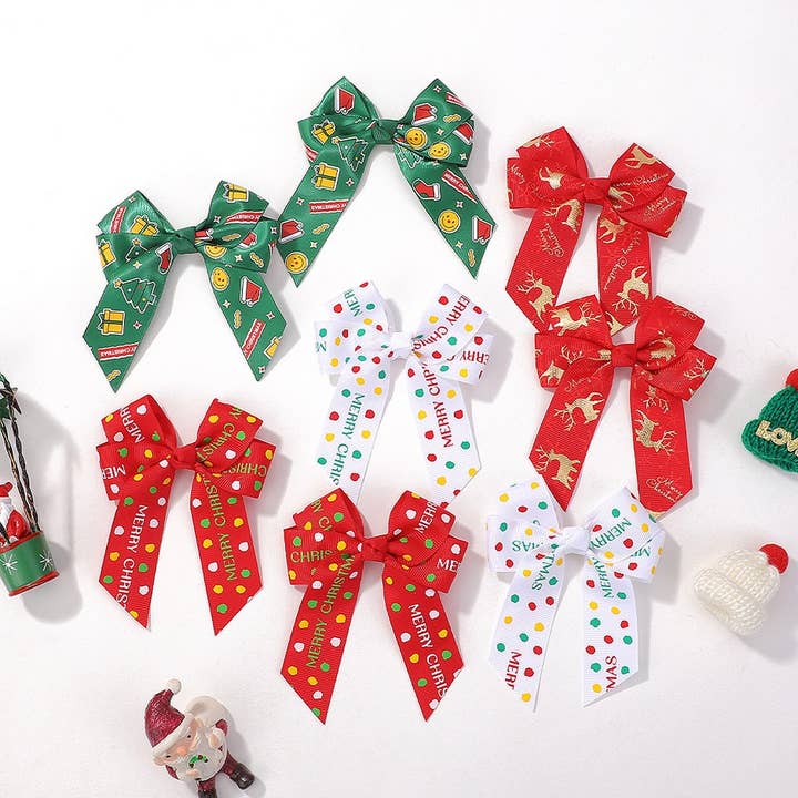 Reindeer Polka Dot Ribbon Hair Clip_CWAHA6697 for wholesale by ACCITY