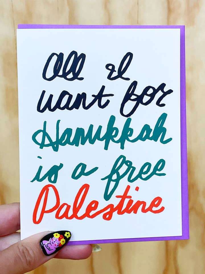 Card - Free Palestine Hanukkah for wholesale by Ash + Chess