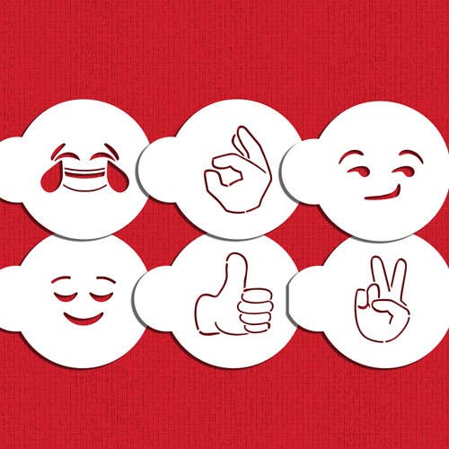 Juego de 2 plantillas para galletas Emojis para venta al por mayor de Designer Stencils