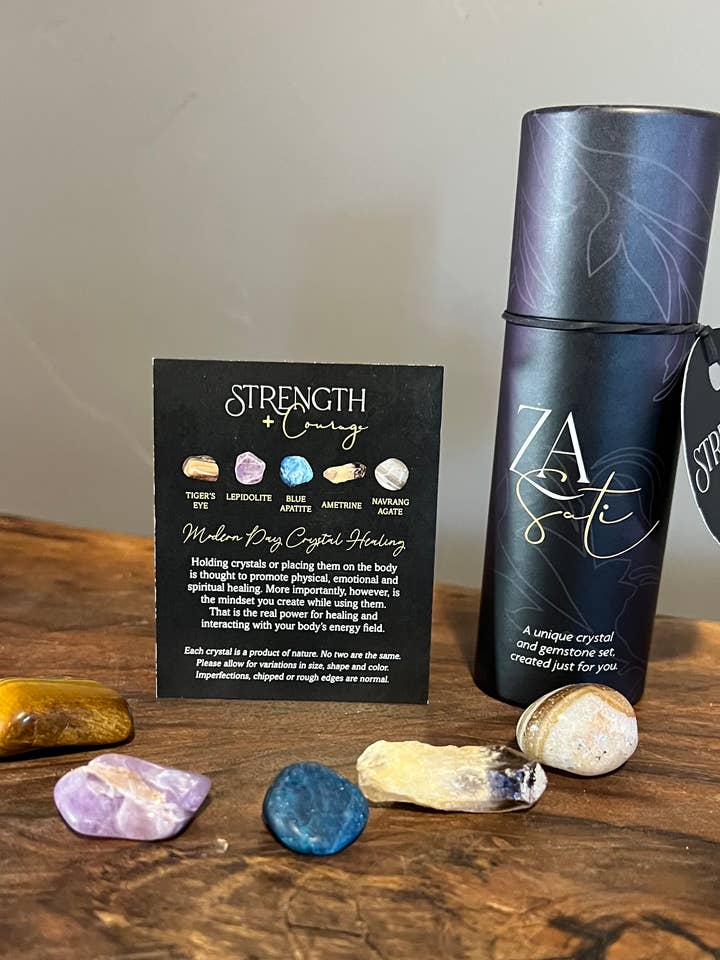 Strength+Courage Crystal Set for wholesale by Za+Sati
