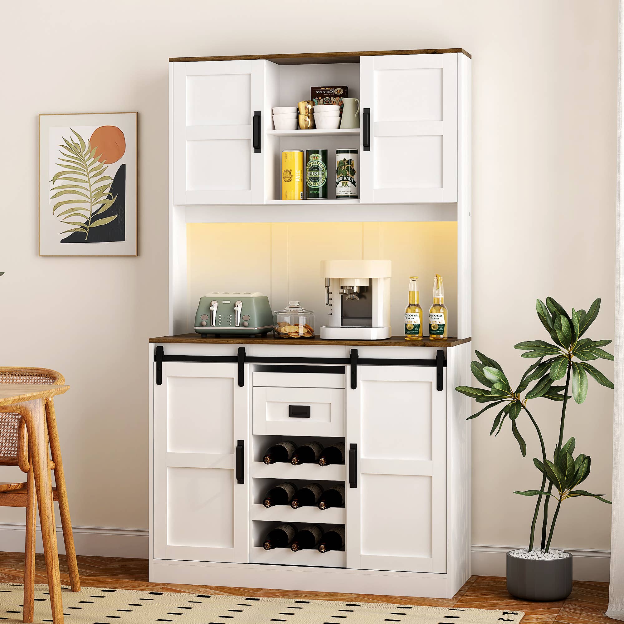 39F Inc. - Vente Armoire - Armoire de garde-manger 74", station de charge, support pour micro-ondes31