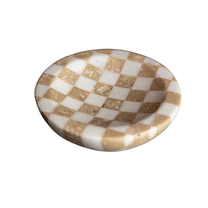 Luxe B Co - Wholesale Kitchen Soap Dish - Checkered Travertine & Marble Soap Dish4