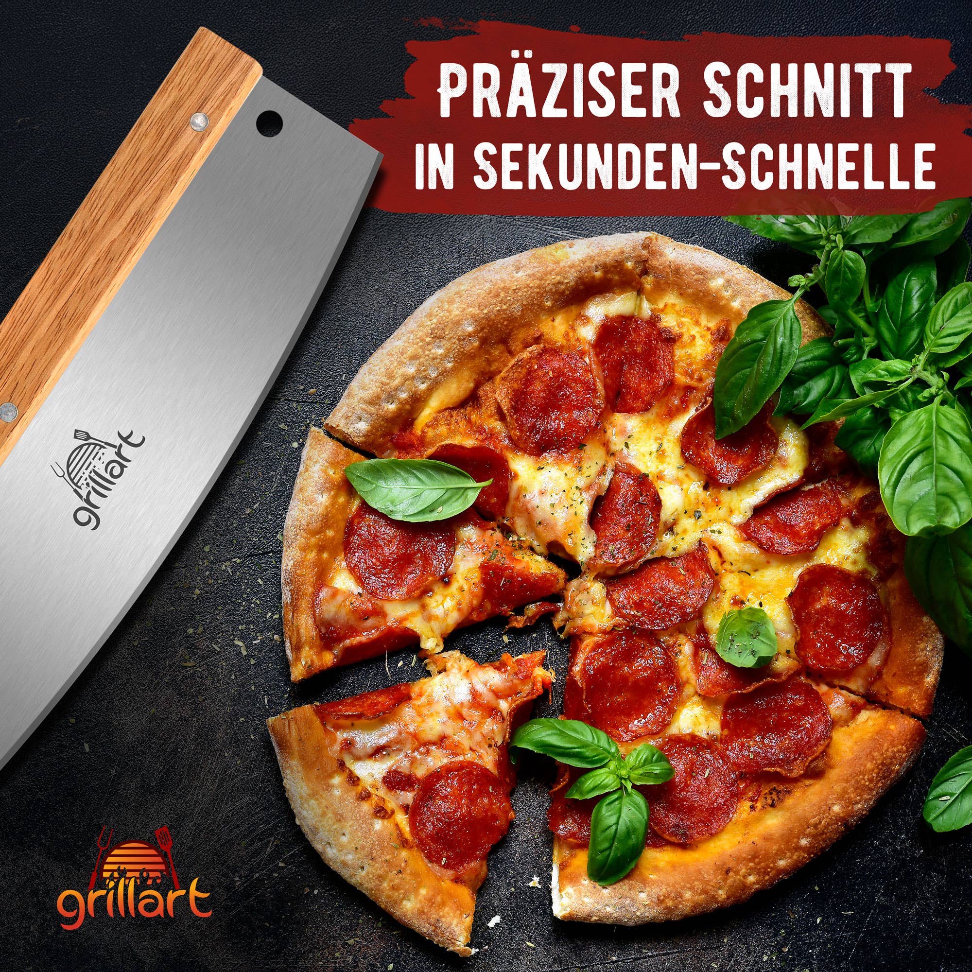 grillart® - Wholesale Pizza Wheel - Premium pizza cutter: Extra sharp stainless steel pizza slicer5