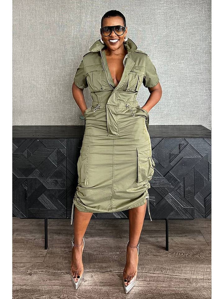 Shirtdress met opgestikte zakken voor wholesale door Aria Romance