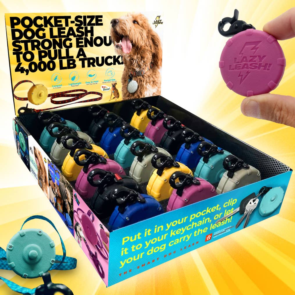 Lazy Leash! – Engroshandel Hundesnor - Hund – DOVEN SNOR! ⚡️ Mini Power Leash! 18pc Counter Skærmkasse11