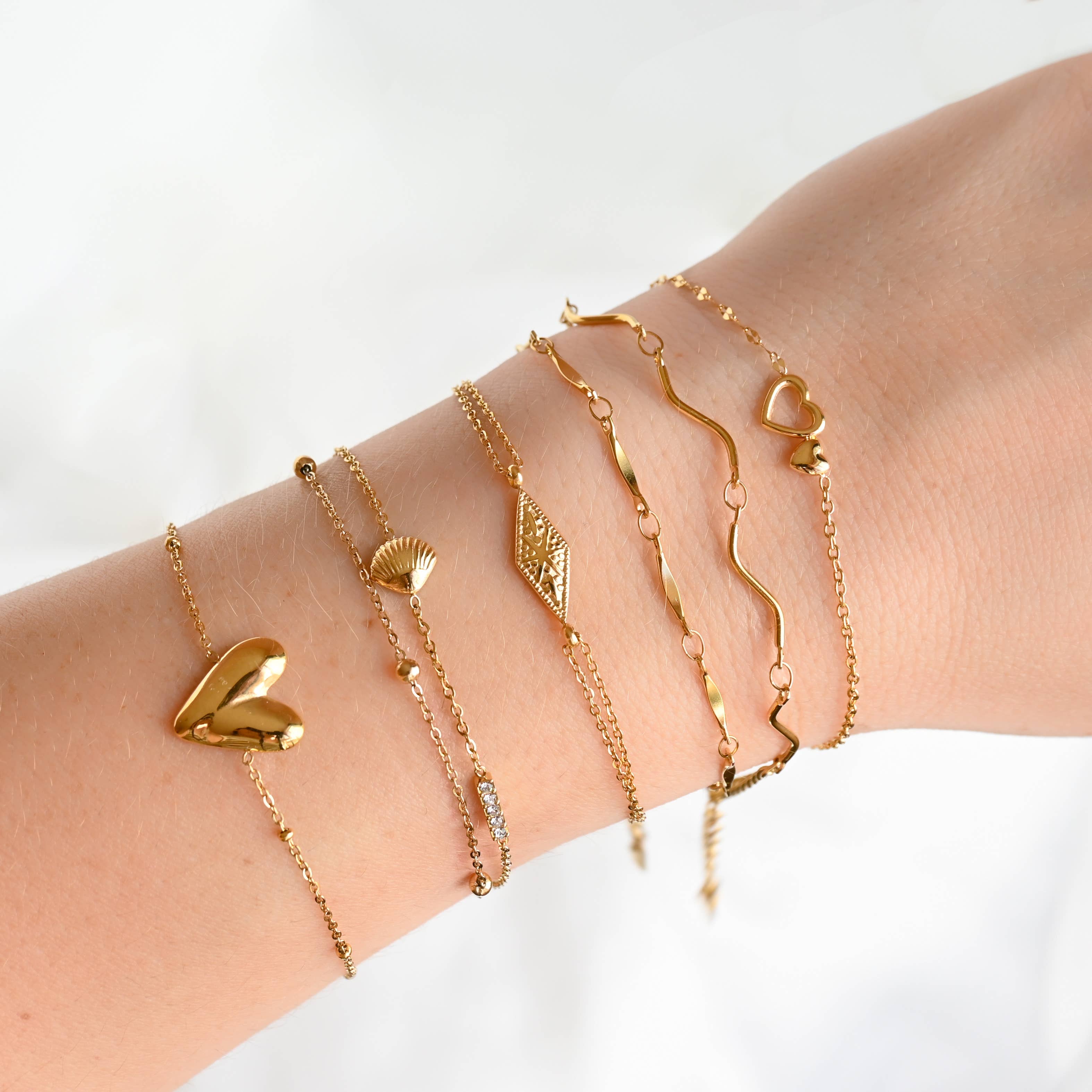 Blueyejewelry - Wholesale Charm/Dangle Bracelet - Gold Charm and Chain Bracelets - Waterproof Summer Bracelets7