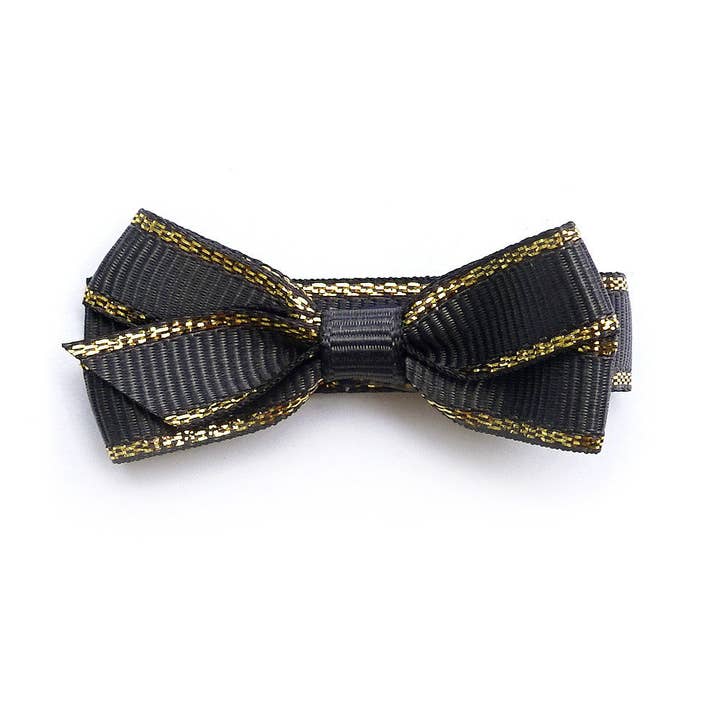 Kleine houtskool gouden rand haarclip voor wholesale door Verity Jones London