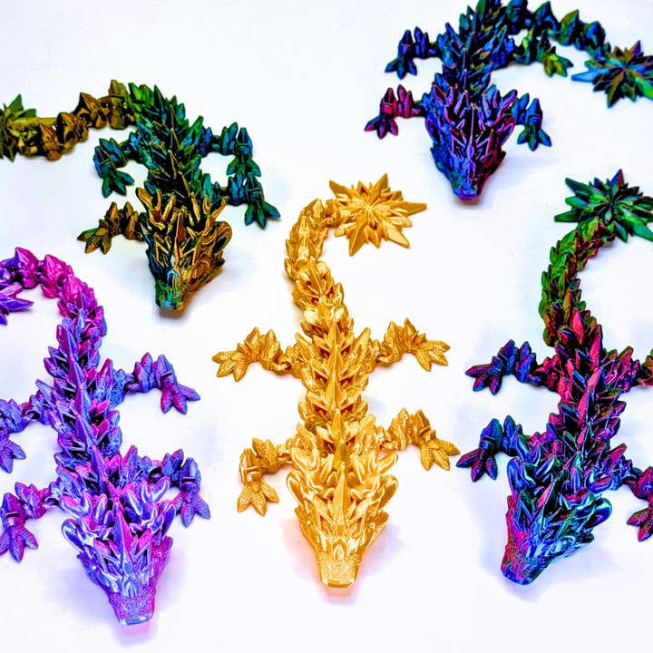 Dragon Fidgets - Venta al por mayor Pelota antiestrés - Niños - Juguete antiestrés de dragón de invierno con reno y copo de nieve de 9"