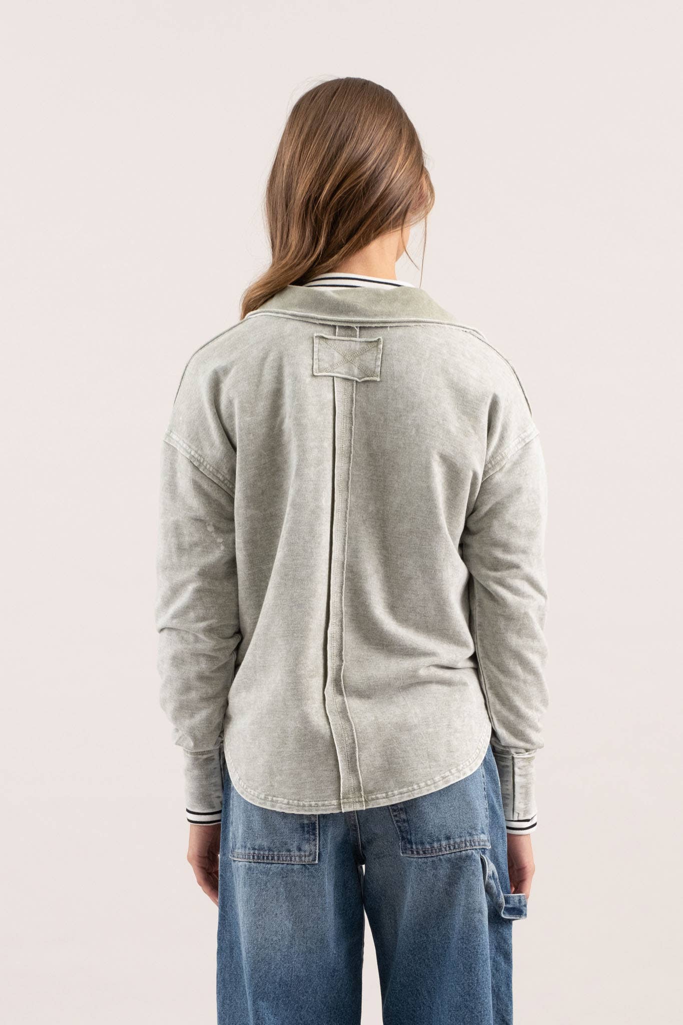 Blu Pepper - Wholesale Knit Top - Women's - WASHED COLLARED LONG SLEEVE KNIT TOP11