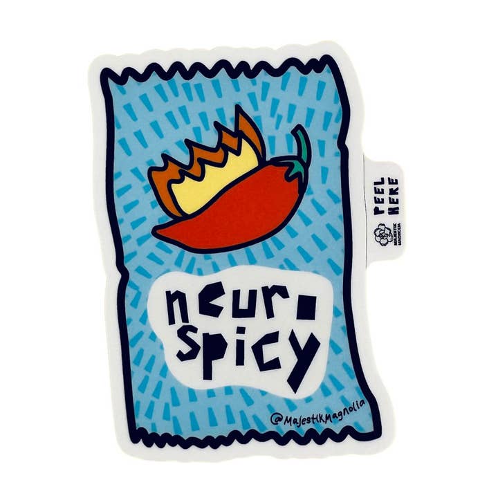 Adesivo de conscientização do pacote de molho picante “Neuro Spicy” por atacado de Majestik Magnolia