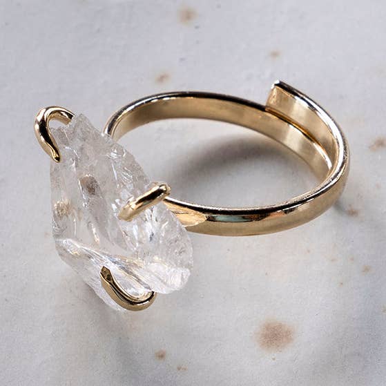 Bague en quartz brut pour la vente par Blue Ocean Traders