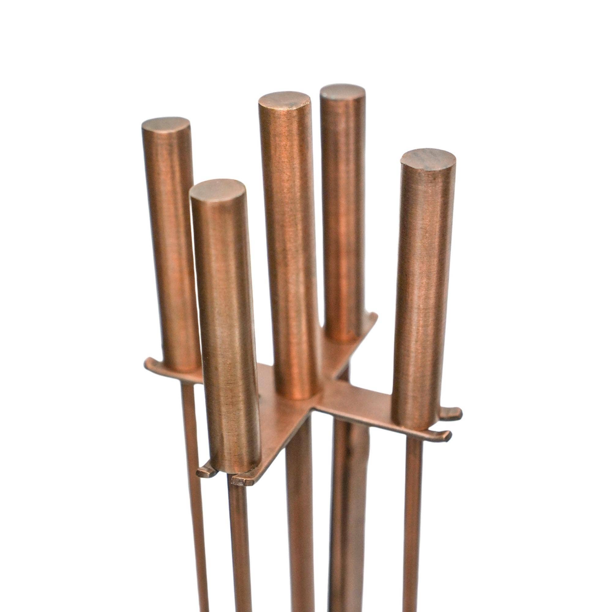 Ivyline International - Wholesale Fireplace Screen - Round Copper Fireside Companion Set3