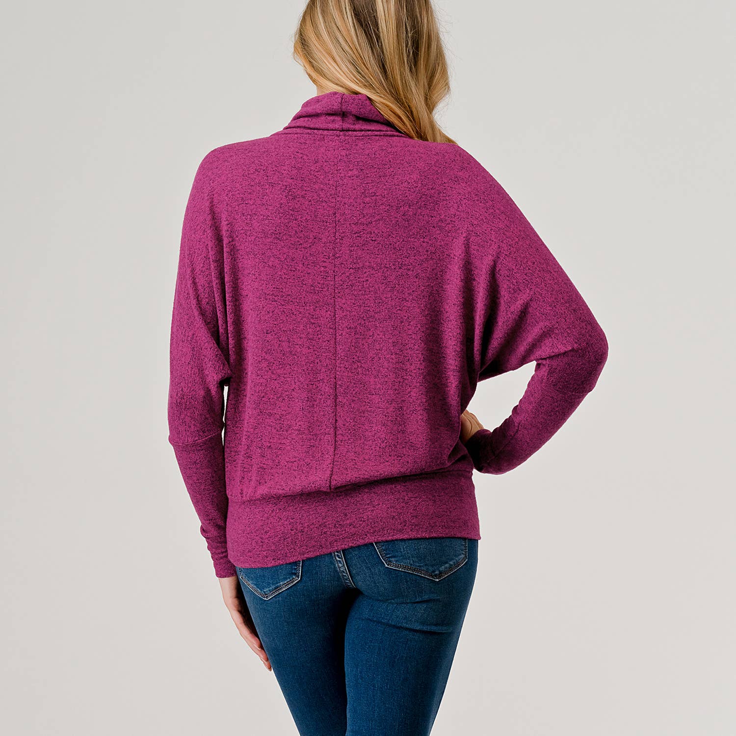 Heimious - Vente Haut en maille – femme - Haut en tricot brossé à manches longues et col roulé, T5348