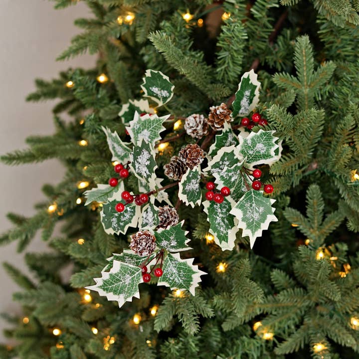 Holiday Depot Inc. - Wholesale Christmas Decoration - 510136- 19in Spray-Sparkle Holly Holiday4