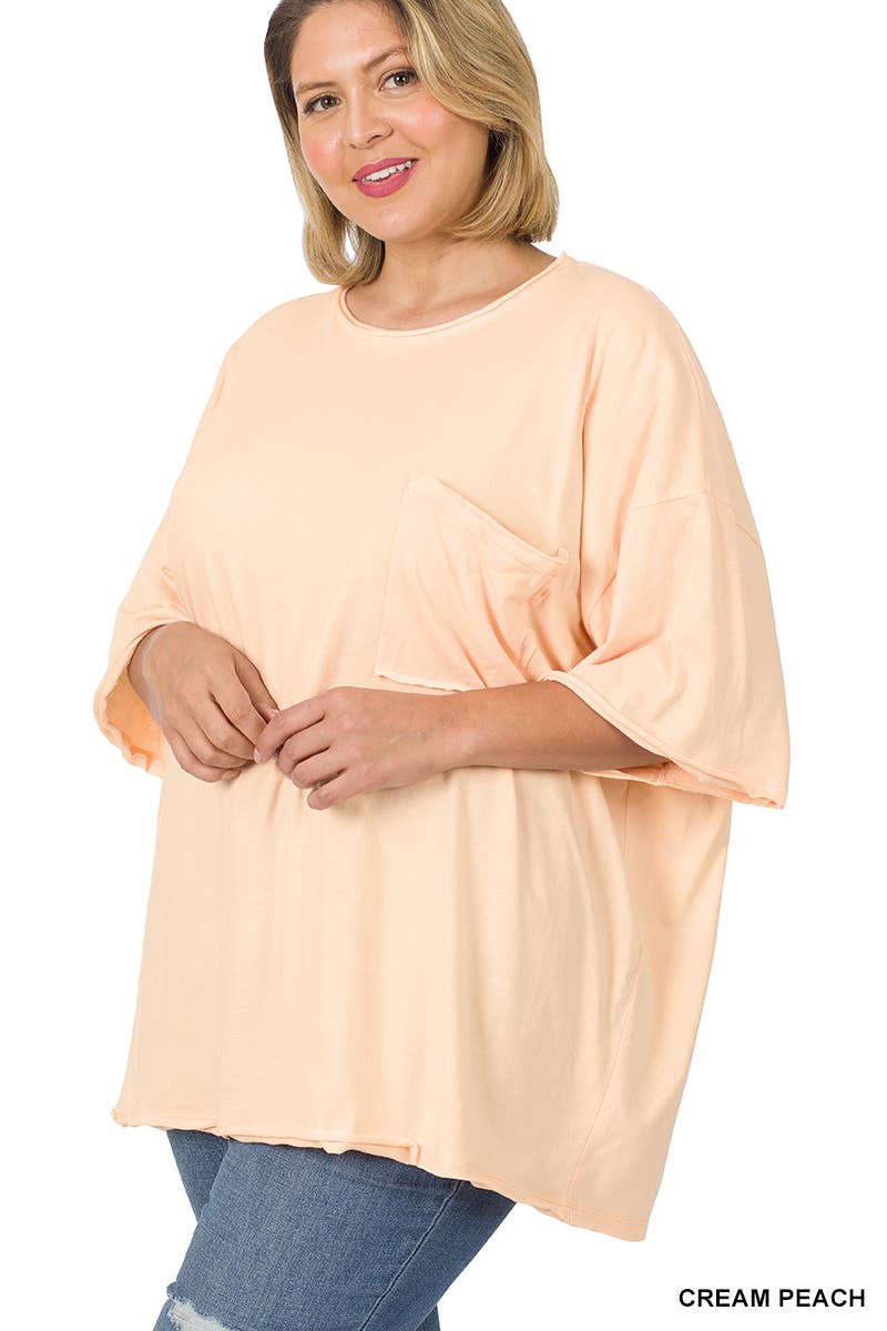 42POPS - Wholesale Tunic - Women's - Tri Blend Oversized Raw Edge Boyfriend Tee18