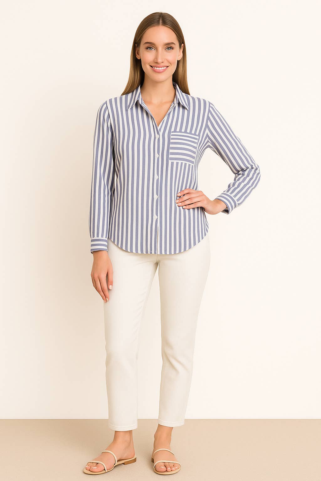 Beach Lunch Lounge - Wholesale Button Down Shirt - Women's - EDEN - LTT6678