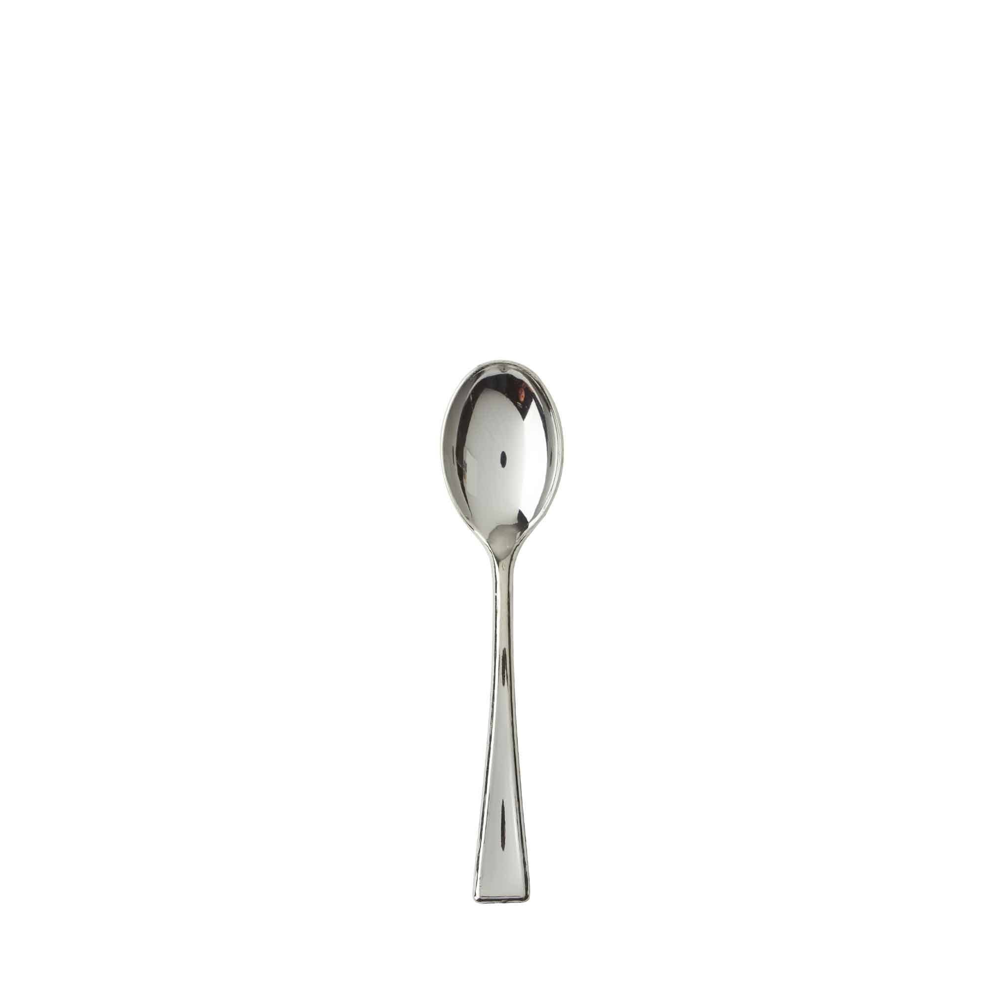 Portofino International Trading, USA - Wholesale Table Spoon (Cutlery) - Plastic Mini Spoons 24pc/bag - Silver0