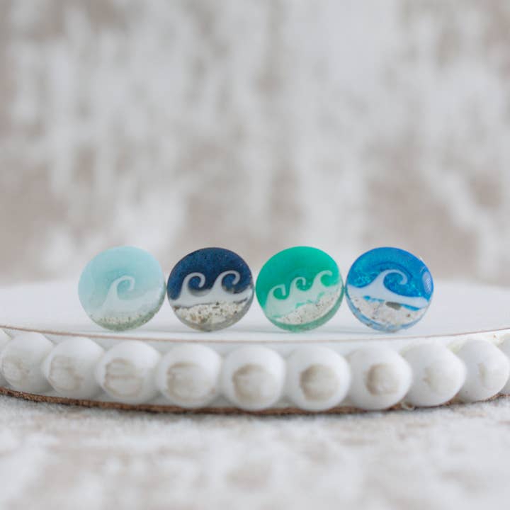 Sandy Beaches Shop - Wholesale Stud/Post Earrings - Custom Sand Wave Stud Earrings | Beach Sand6