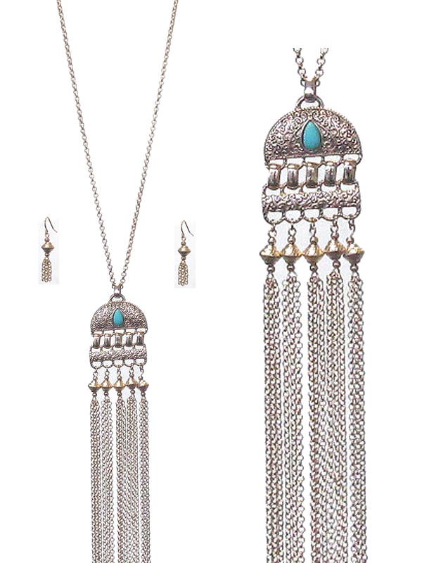( Z564 ) LONG FINE TASSEL LONG NECKLACE SET for wholesale by Jewelry Max