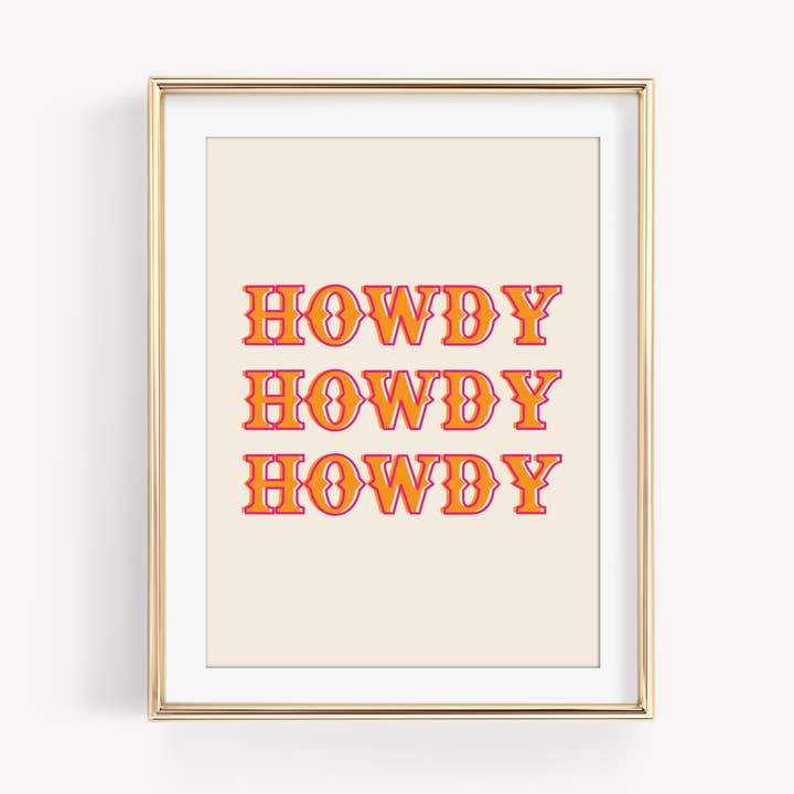 Impression d'art Howdy Western pour la vente par HellaHoney Co