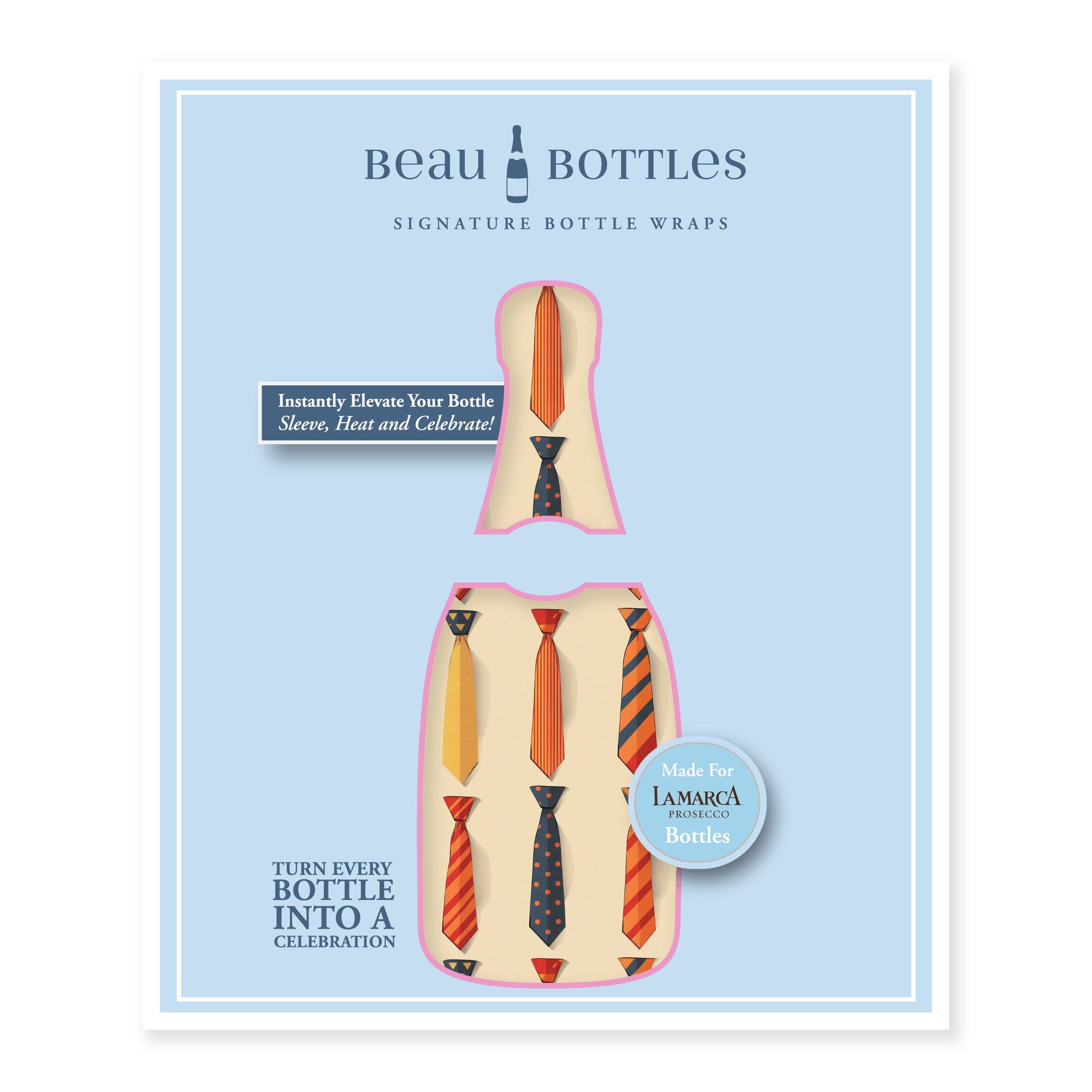 Beau Bottles – wholesale Presentpåse för vin – Beau Bottles Stora Slipsar - Prosecco-kollektionen5