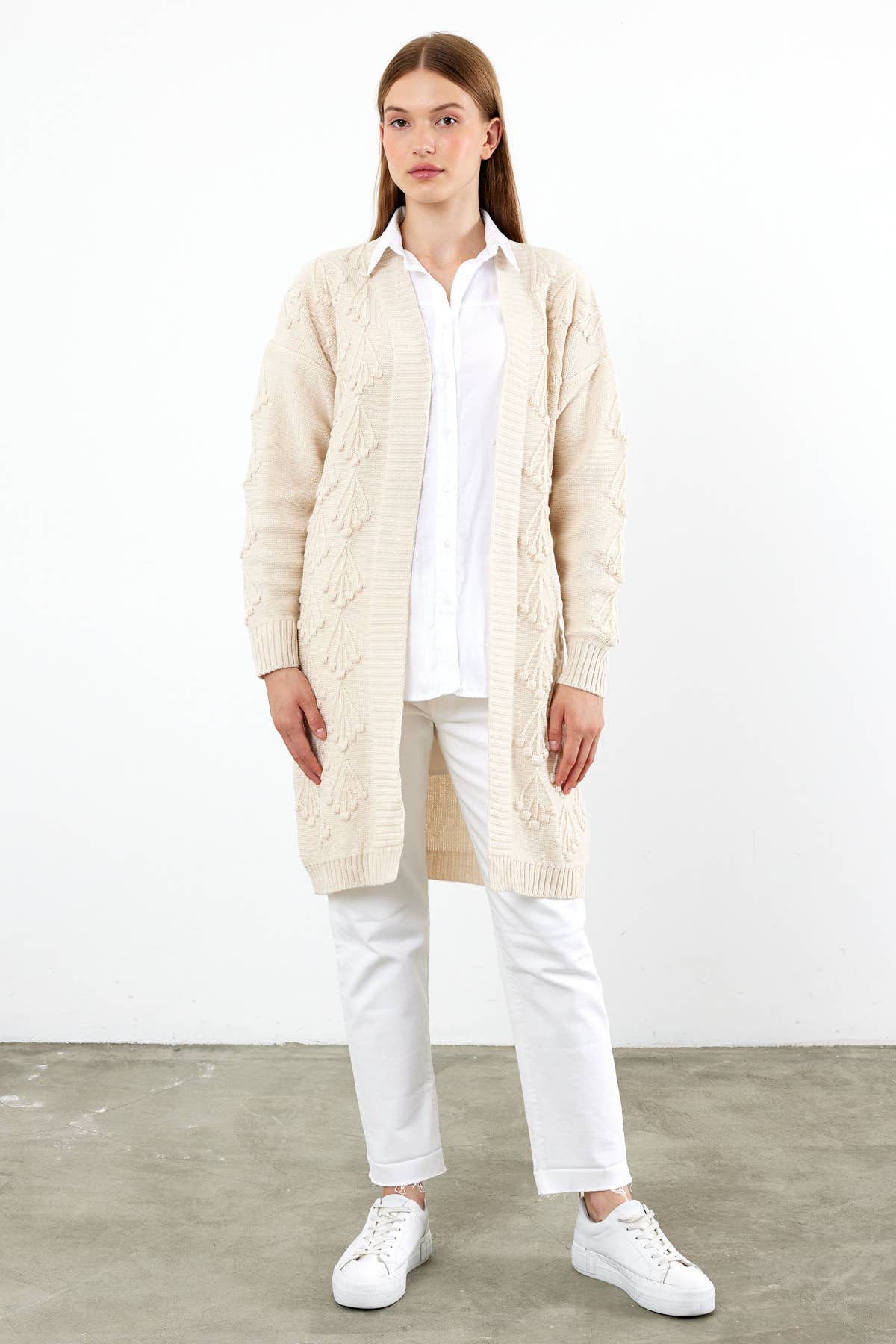 VAV NEW YORK – wholesale Kofta - Dam – Lång stickad kofta medellång stickad cardigan 37203