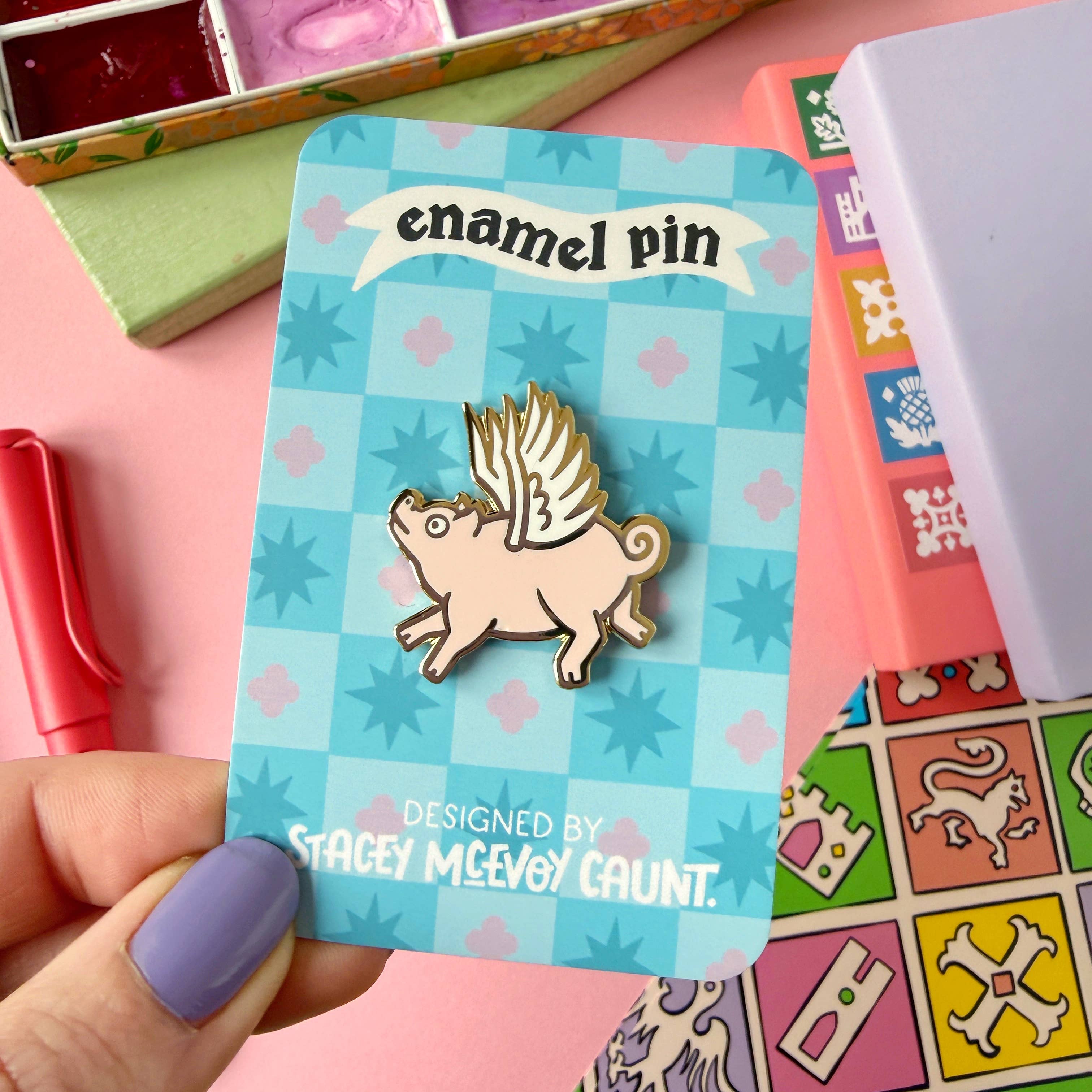Stacey McEvoy Caunt - Wholesale Lapel Pin/Button - Flying Pig Enamel Pin4