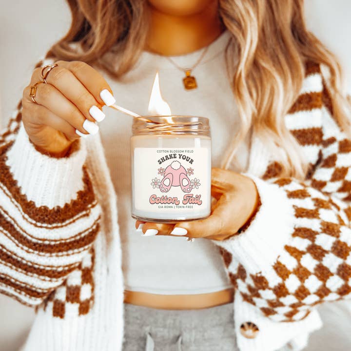 Gia Roma - Vendita all'ingrosso Candela in vasetto - Candele pasquali retrò con graziosi barattoli profumati alla soia primaverile19