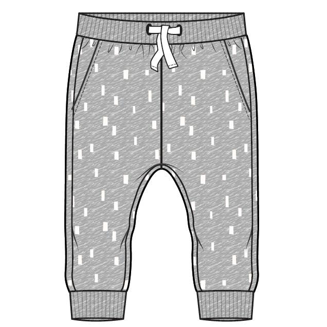 From the Block Print on Heather Grey Miles Basics Jogger for wholesale by Miles the Label