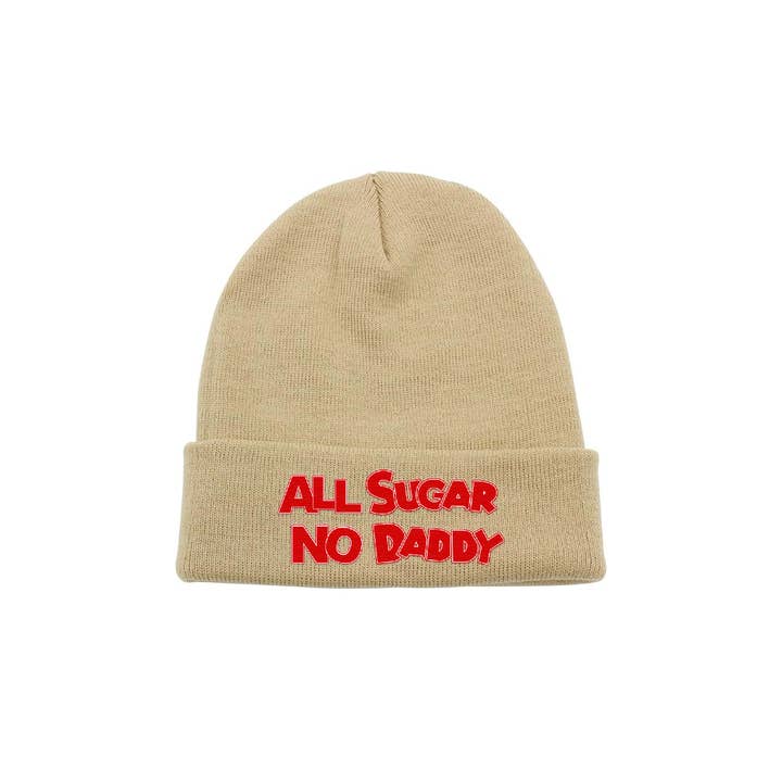 All Sugar No Daddy - Embroidered Winter Beanie for wholesale by Calm Down Caren