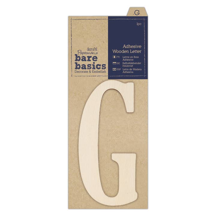Bare Basics - Adhesive Wooden Letter G (1pc) for wholesale by West Design Products
