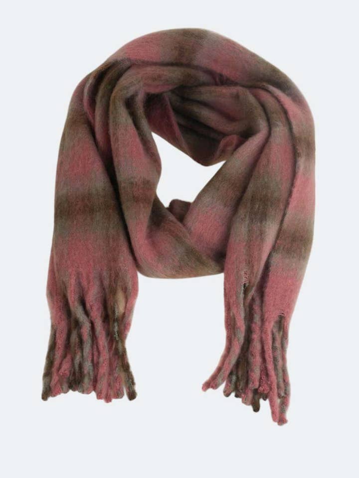 WOOL BLEND SCARF, PINK COLOR 53 for wholesale by Kbas