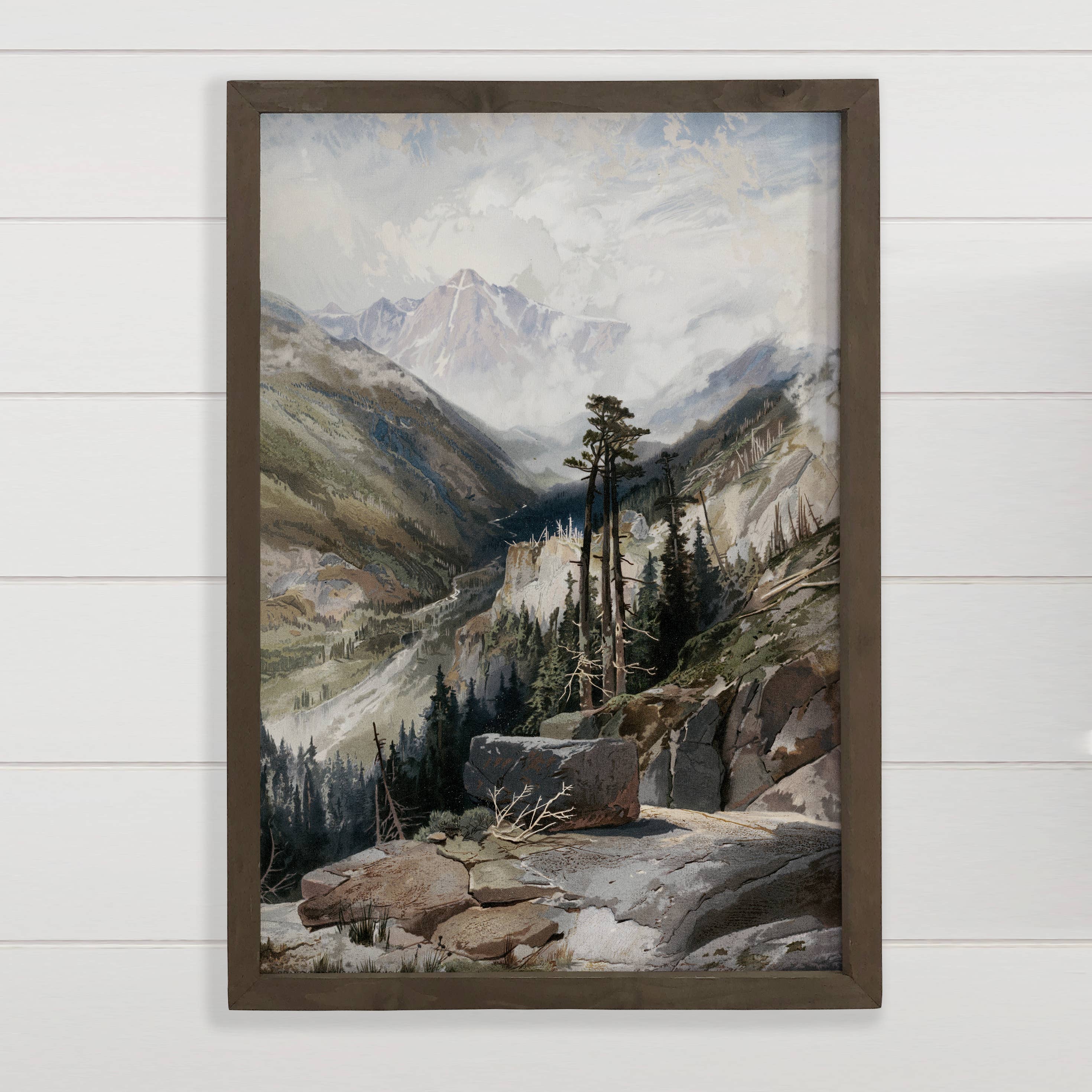 Hangout Home - Venta al por mayor Ilustración - Paisaje montañoso de Colorado - Lienzo de naturaleza - Arte enmarcado en madera1