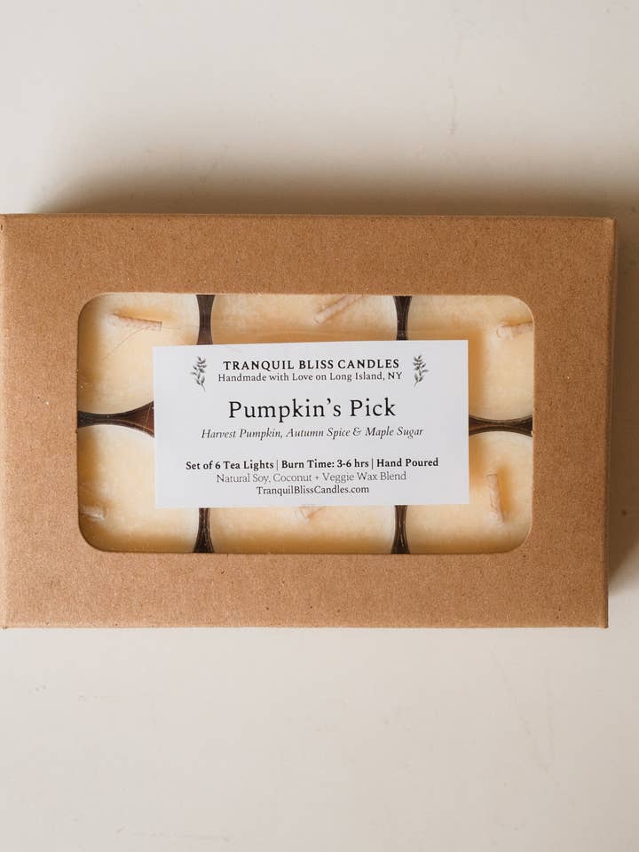 Kürbiswahl-Teelichter für den Großhandel von Tranquil Bliss Candles