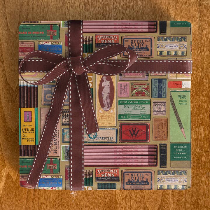 Vintage Stationery Gift Wrap for wholesale by Natalie Kate
