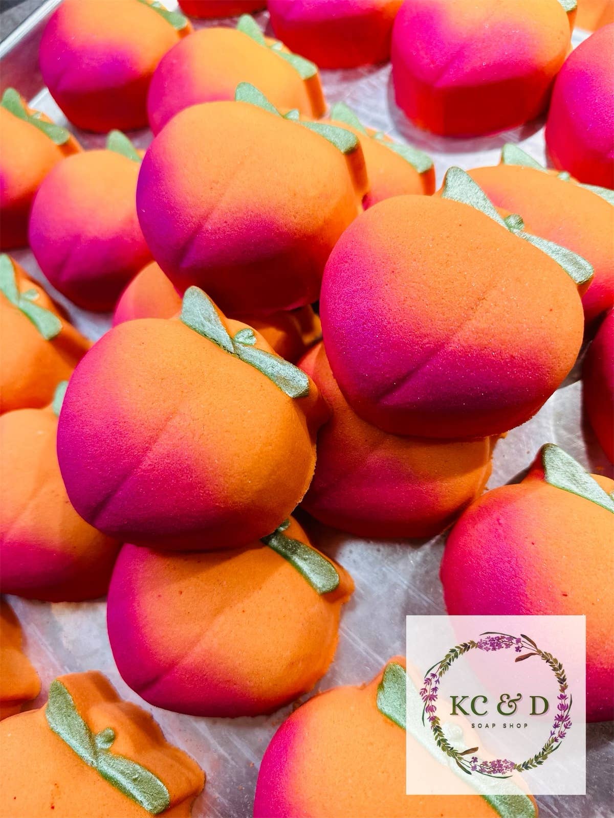 KC&D Soap Shop - Vente Bombe de bain/poudre effervescente pour le bain - Bombe de bain/Pétillant : Pêche