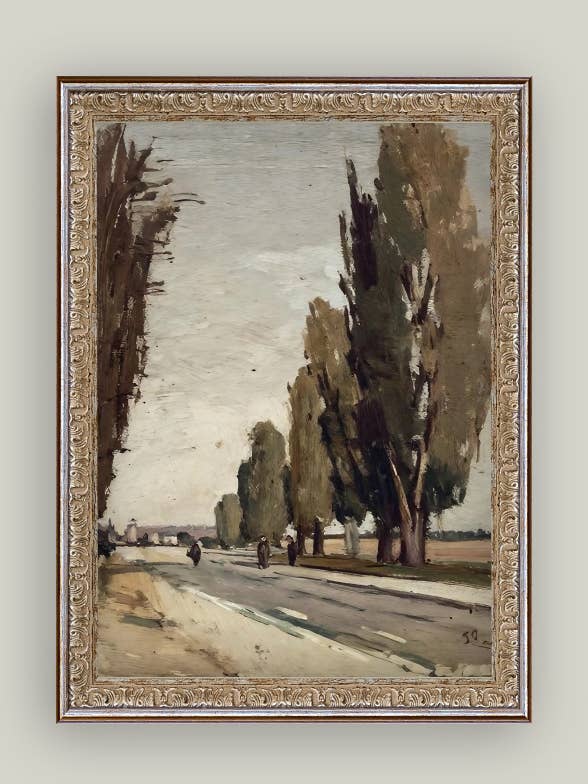 European Tree Lane Framed Antique Art for wholesale by Petal Lane Home