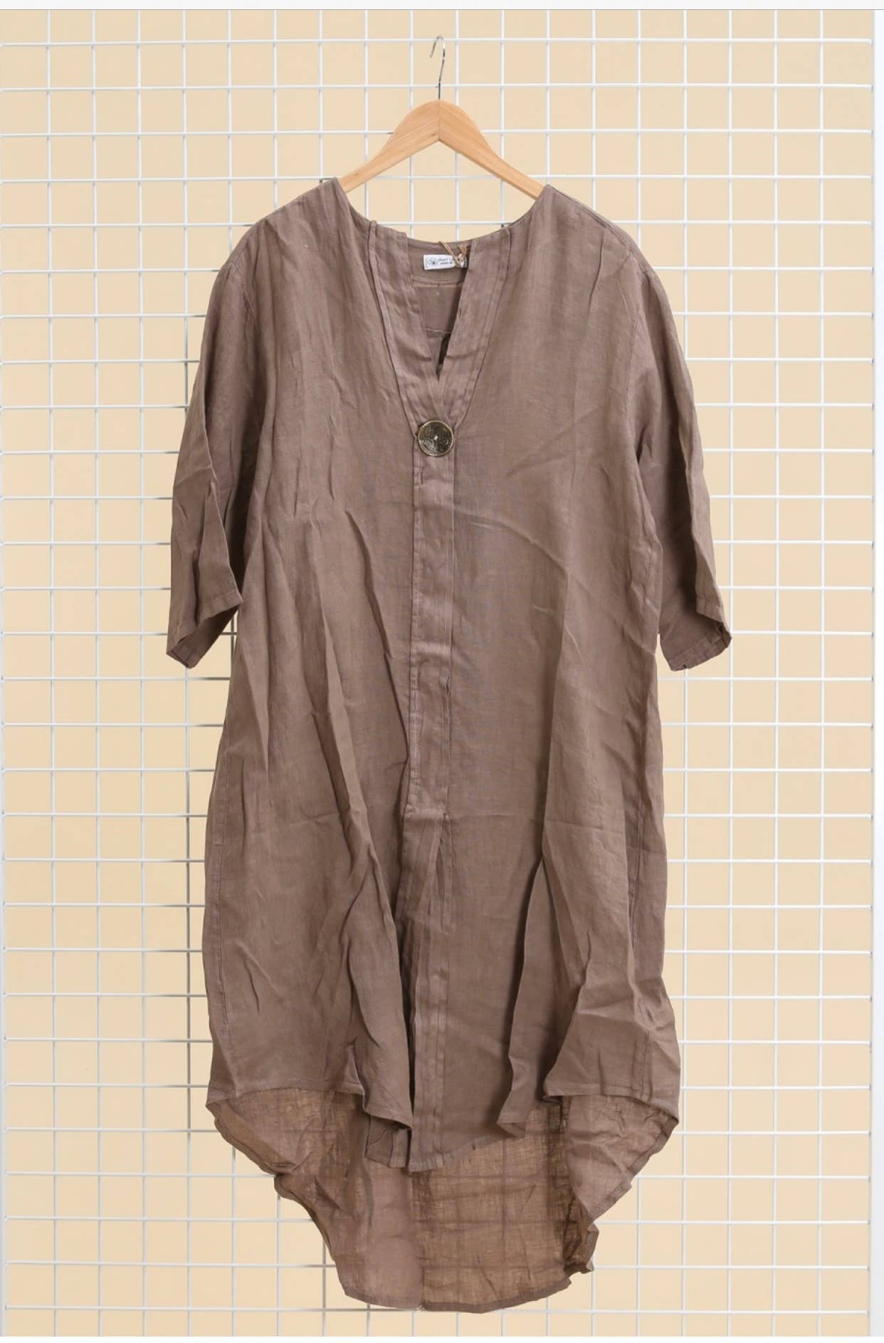 LÉA & LUC - Vente Robe – femme - Robes en 100% Lin avec un bouton REF. 554717