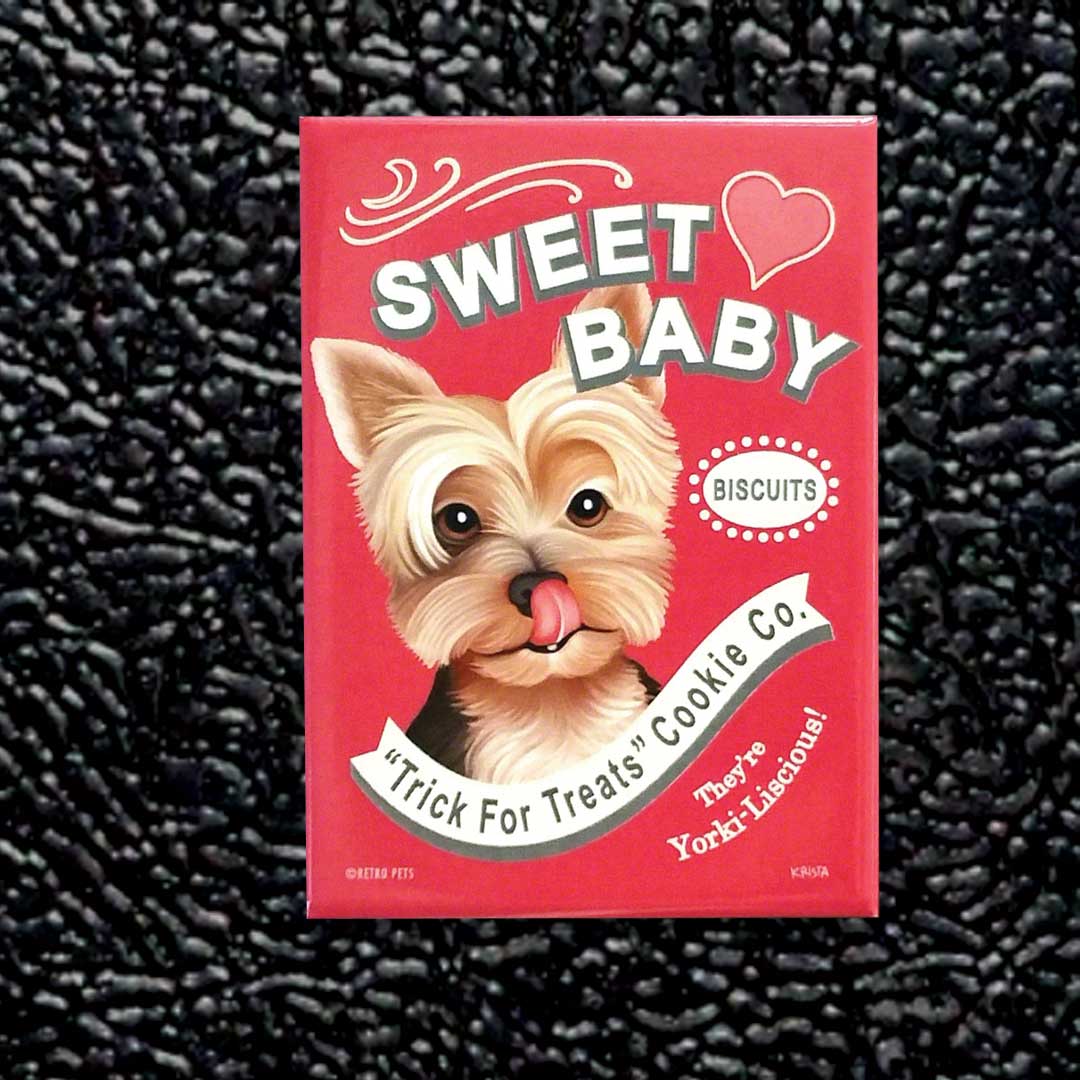 Retro Pets - Wholesale Magnet - Yorkshire Terriers 'Sweet Baby Yorkie' Magnet 4-Pack3