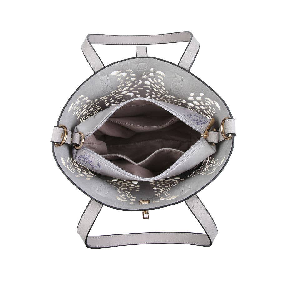 Papaya Fashion Ltd - Venta al por mayor Bolsa de asa- Mujer - Bolso de mano W1342 (YS1342) 2 en 1 cortado con láser con cierre abatible5