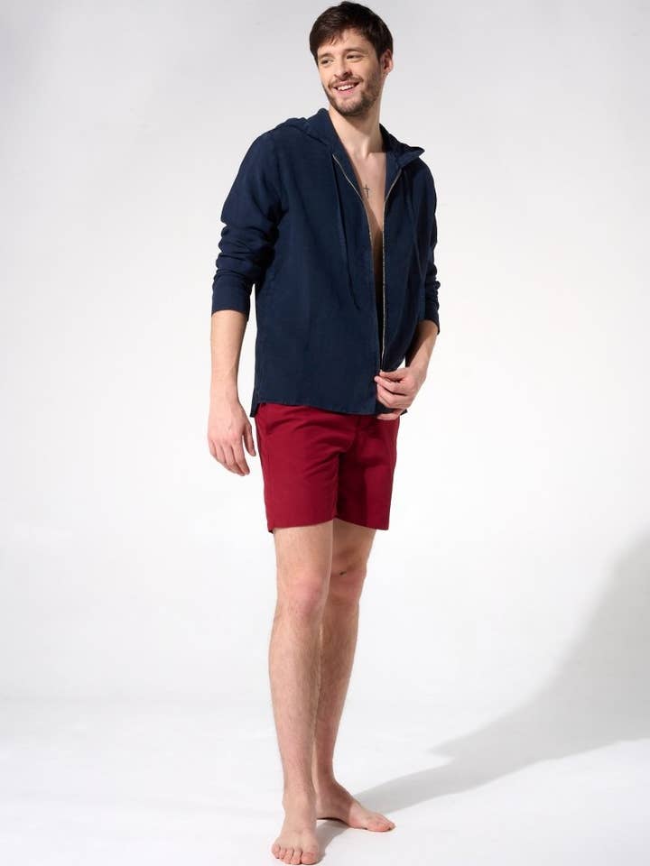 Linen jacket - blue for wholesale by APNEE