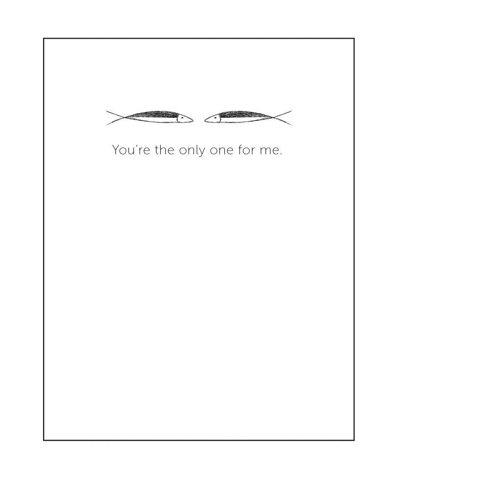 Ilee Papergoods - Wholesale Love Card - Fish in the Sea "You're the only one for me" A2 card1