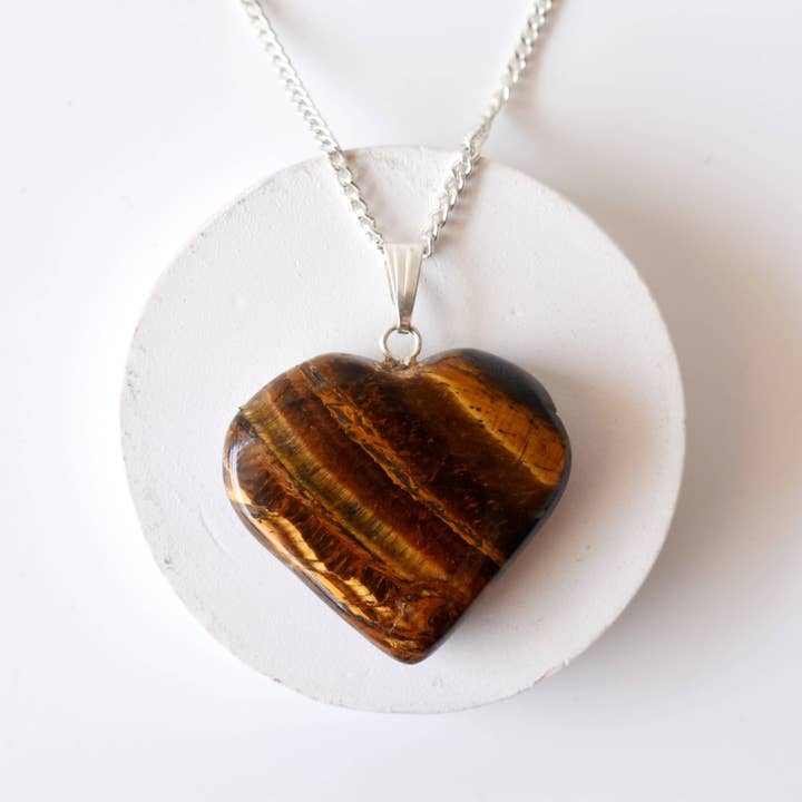 Colgantes de Corazón de Cristal | Ojo de Tigre | Joyería de Piedras Curativas para venta al por mayor de Soothing Crystals