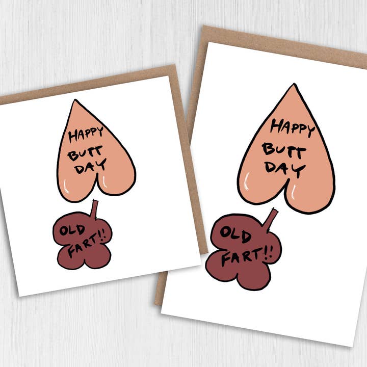 Prints With Personality - Wholesale Birthday Card - Rude birthday card: Happy Butt Day, Old Fart
