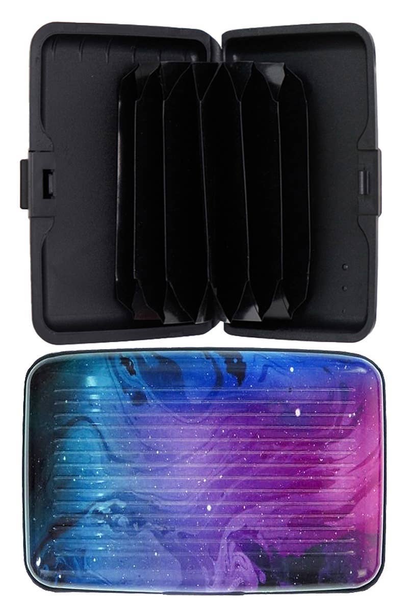 ASSORTED Galaxy Marble Glossed Card Safe Caddy Case for wholesale on Faire2