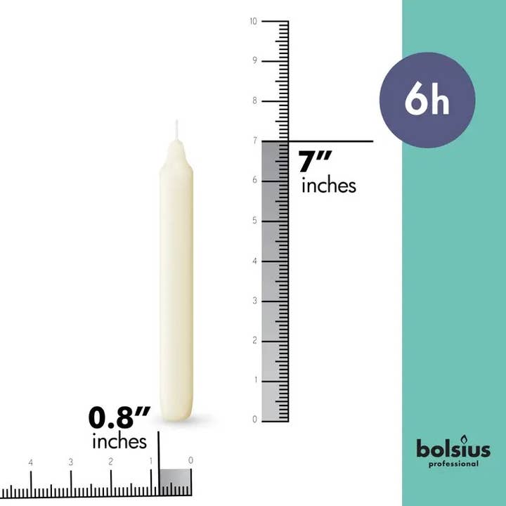 BOLSIUS - Wholesale Tapered candle/candlestick - 7 Inch Household Taper Candles 45 Pack - Wedding- Ivory1