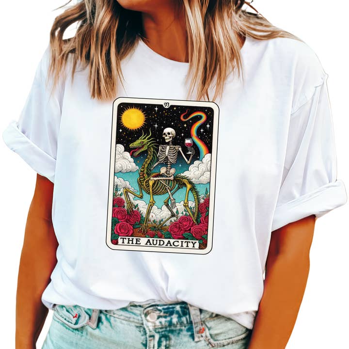 Chemise et t-shirt The AUDACITY Tarot Card Skeleton XS-4XL pour la vente par Epic Life - Designed